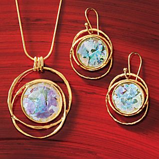 gold-vermeil roman glass jewelry