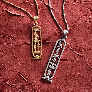 personalised egyptian cartouche pendants